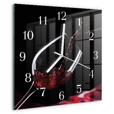 Wanduhr quadratisch Wein