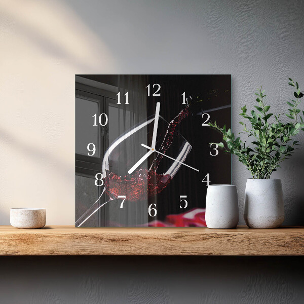 Wanduhr quadratisch Wein