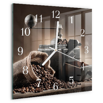 Wanduhr quadratisch Kaffeemühle