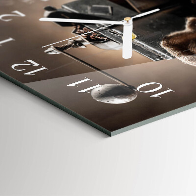 Wanduhr quadratisch Kaffeemühle