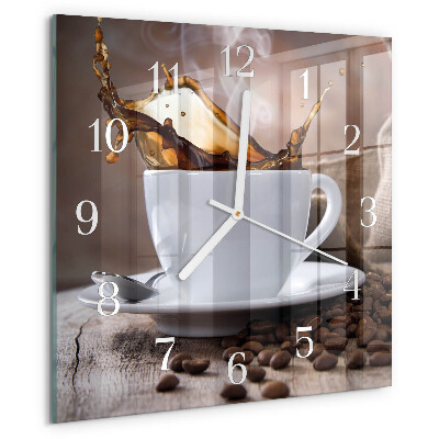 Wanduhr quadratisch Kaffee