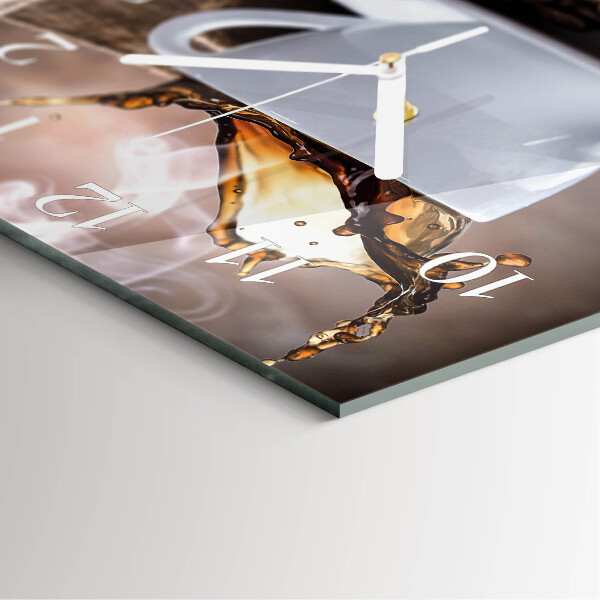 Wanduhr quadratisch Kaffee