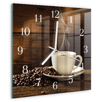 Wanduhr quadratisch Kaffee