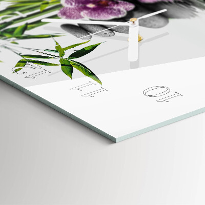 Wanduhr quadratisch Orchideensteine