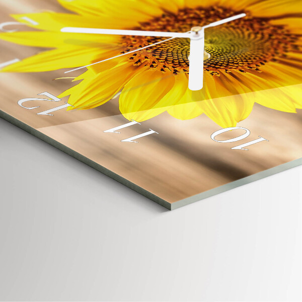 Wanduhr quadratisch Sonnenblume