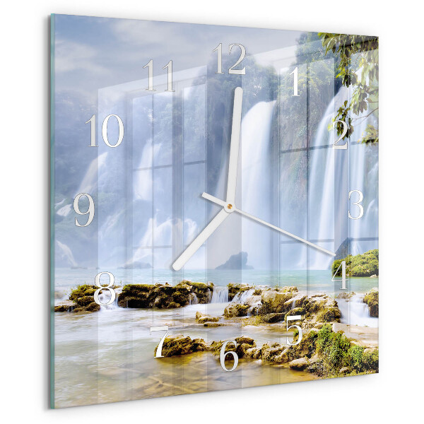 Wanduhr quadratisch Wasserfall