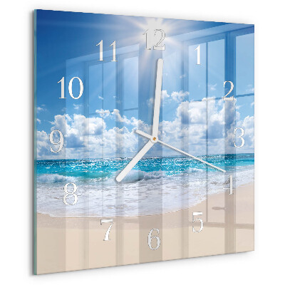 Wanduhr quadratisch Meer
