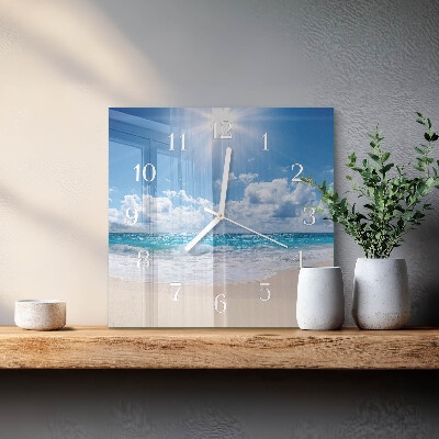 Wanduhr quadratisch Meer