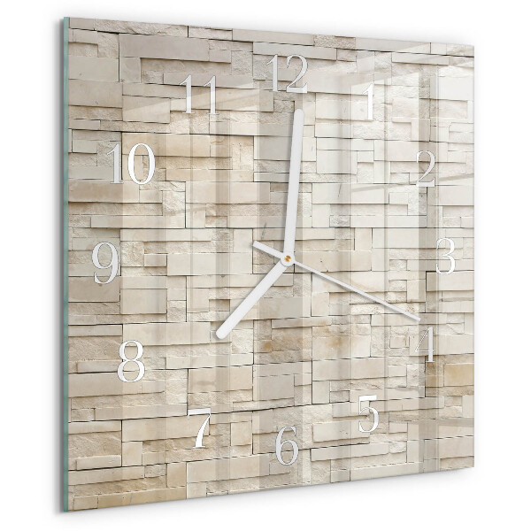 Wanduhr quadratisch Steinmauer