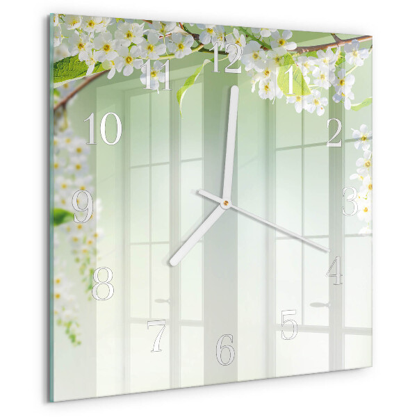 Wanduhr quadratisch Frühling