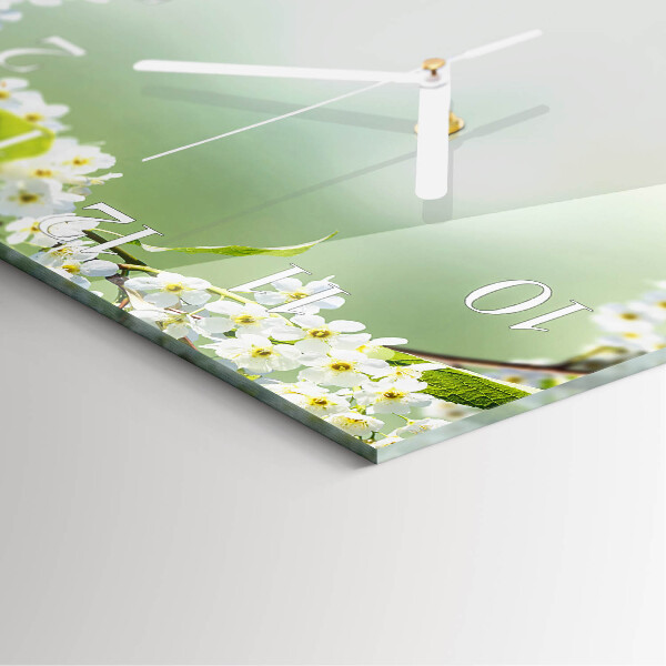 Wanduhr quadratisch Frühling