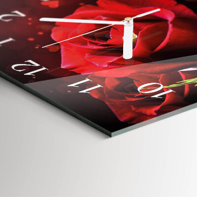 Wanduhr quadratisch Rosen