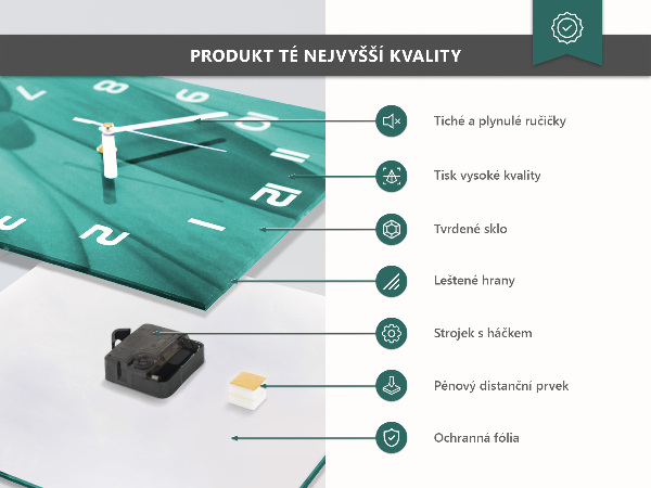 Wanduhr quadratisch Orchidee