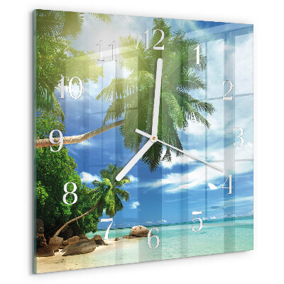 Wanduhr quadratisch Palm Island