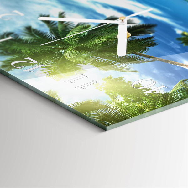 Wanduhr quadratisch Palm Island