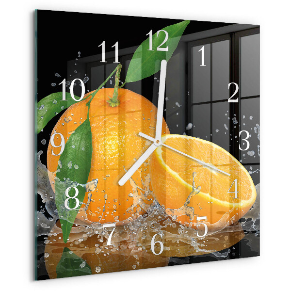 Wanduhr quadratisch Orangen