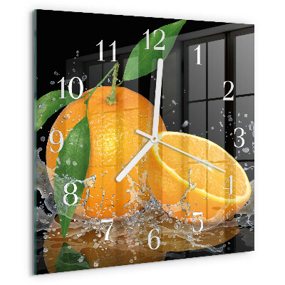 Wanduhr quadratisch Orangen