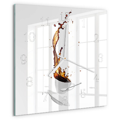 Wanduhr quadratisch Kaffee