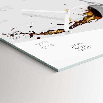 Wanduhr quadratisch Kaffee