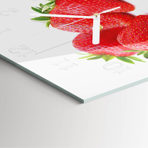 Wanduhr quadratisch Erdbeeren