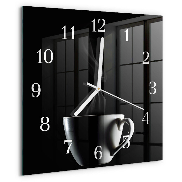 Wanduhr quadratisch Tasse