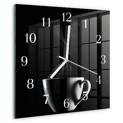Wanduhr quadratisch Tasse