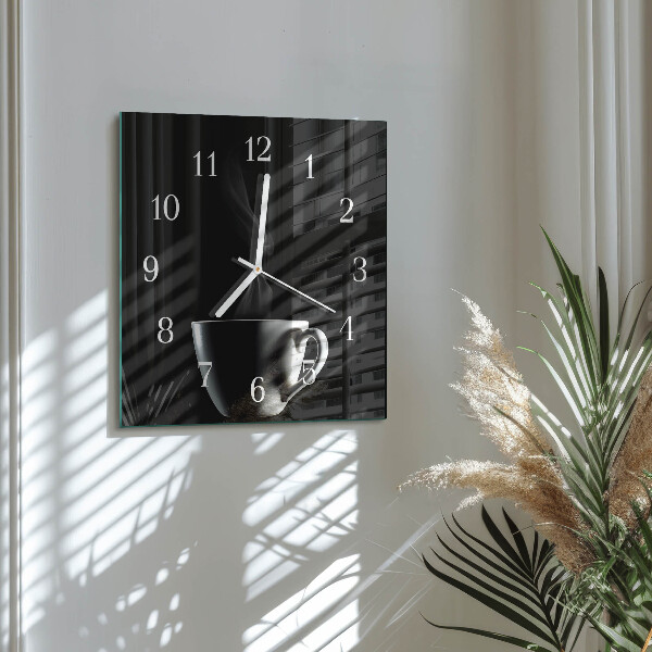 Wanduhr quadratisch Tasse