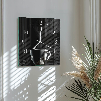 Wanduhr quadratisch Tasse