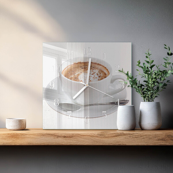 Wanduhr quadratisch Kaffee