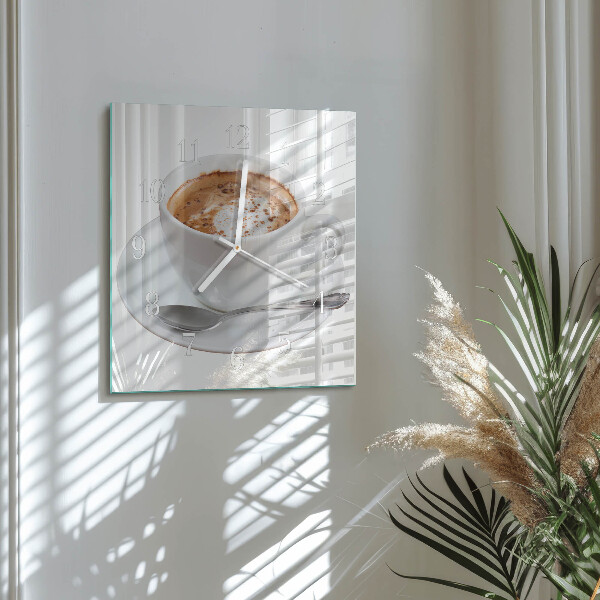 Wanduhr quadratisch Kaffee