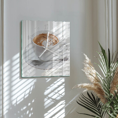 Wanduhr quadratisch Kaffee