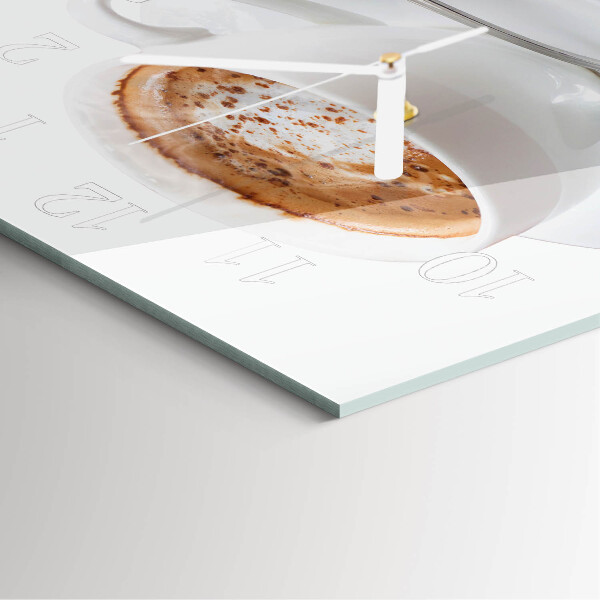 Wanduhr quadratisch Kaffee