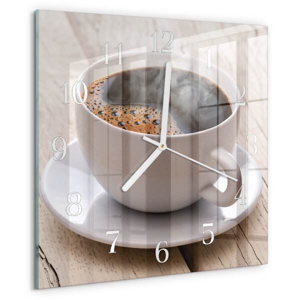 Wanduhr quadratisch Kaffee