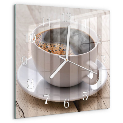 Wanduhr quadratisch Kaffee