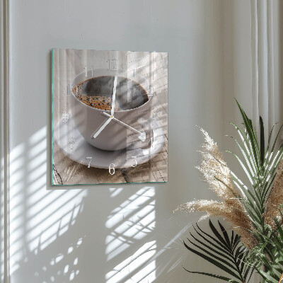 Wanduhr quadratisch Kaffee