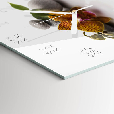 Wanduhr quadratisch Orchidee