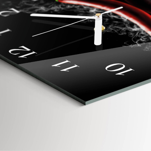 Wanduhr quadratisch Chilischoten