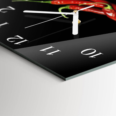 Wanduhr quadratisch Chilischoten
