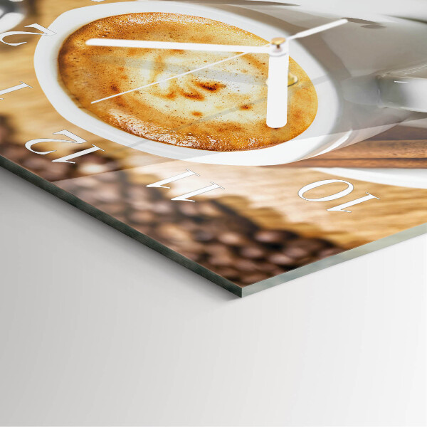 Wanduhr quadratisch Kaffee