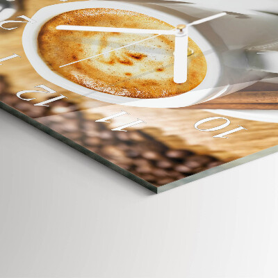 Wanduhr quadratisch Kaffee