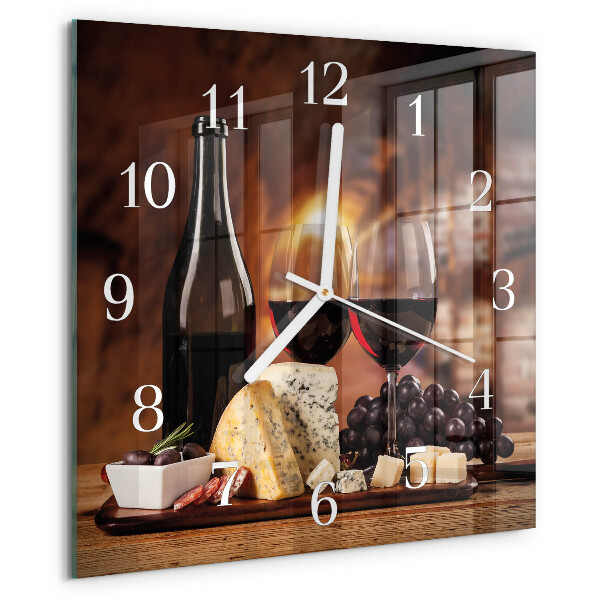 Wanduhr quadratisch Wein