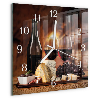 Wanduhr quadratisch Wein