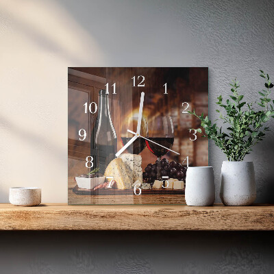 Wanduhr quadratisch Wein