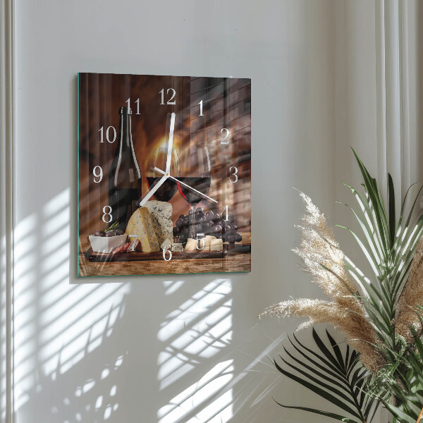 Wanduhr quadratisch Wein