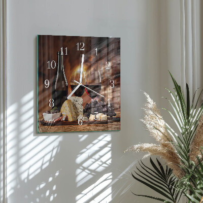Wanduhr quadratisch Wein