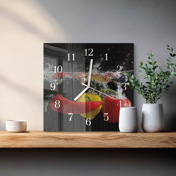 Wanduhr quadratisch Pfeffer