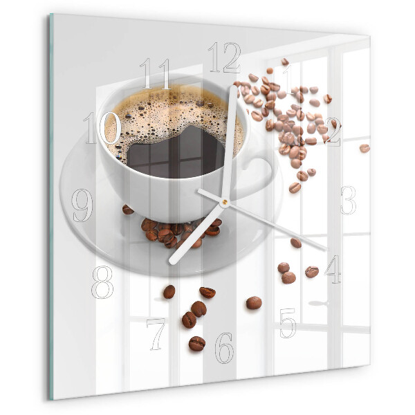 Wanduhr quadratisch Kaffee
