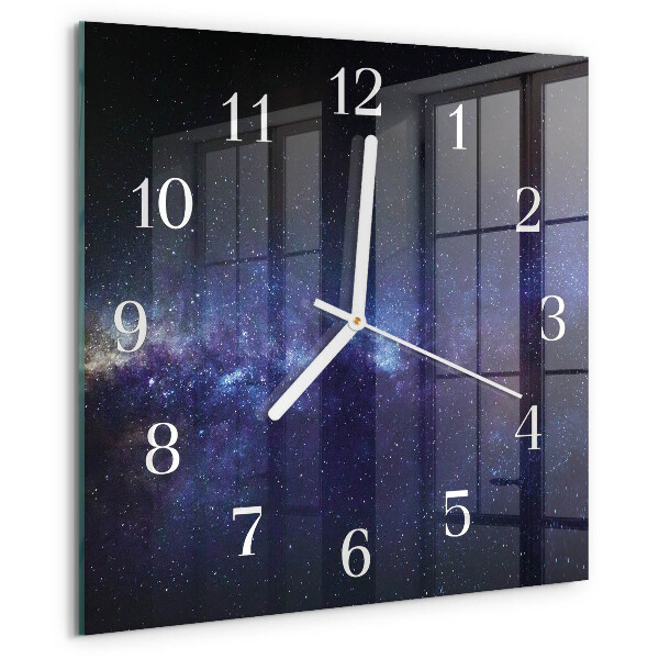 Wanduhr quadratisch Galaxis