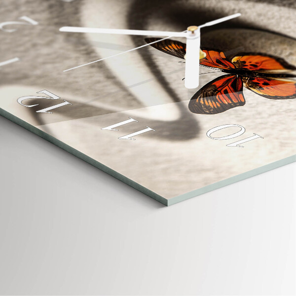 Wanduhr quadratisch Schmetterling