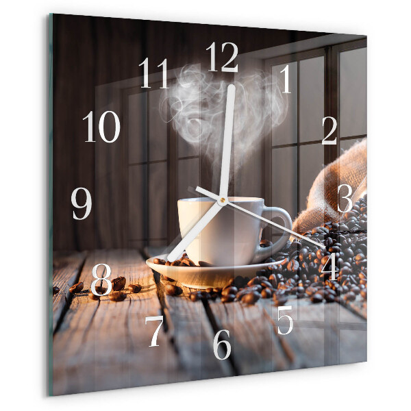Wanduhr quadratisch Kaffeeliebe